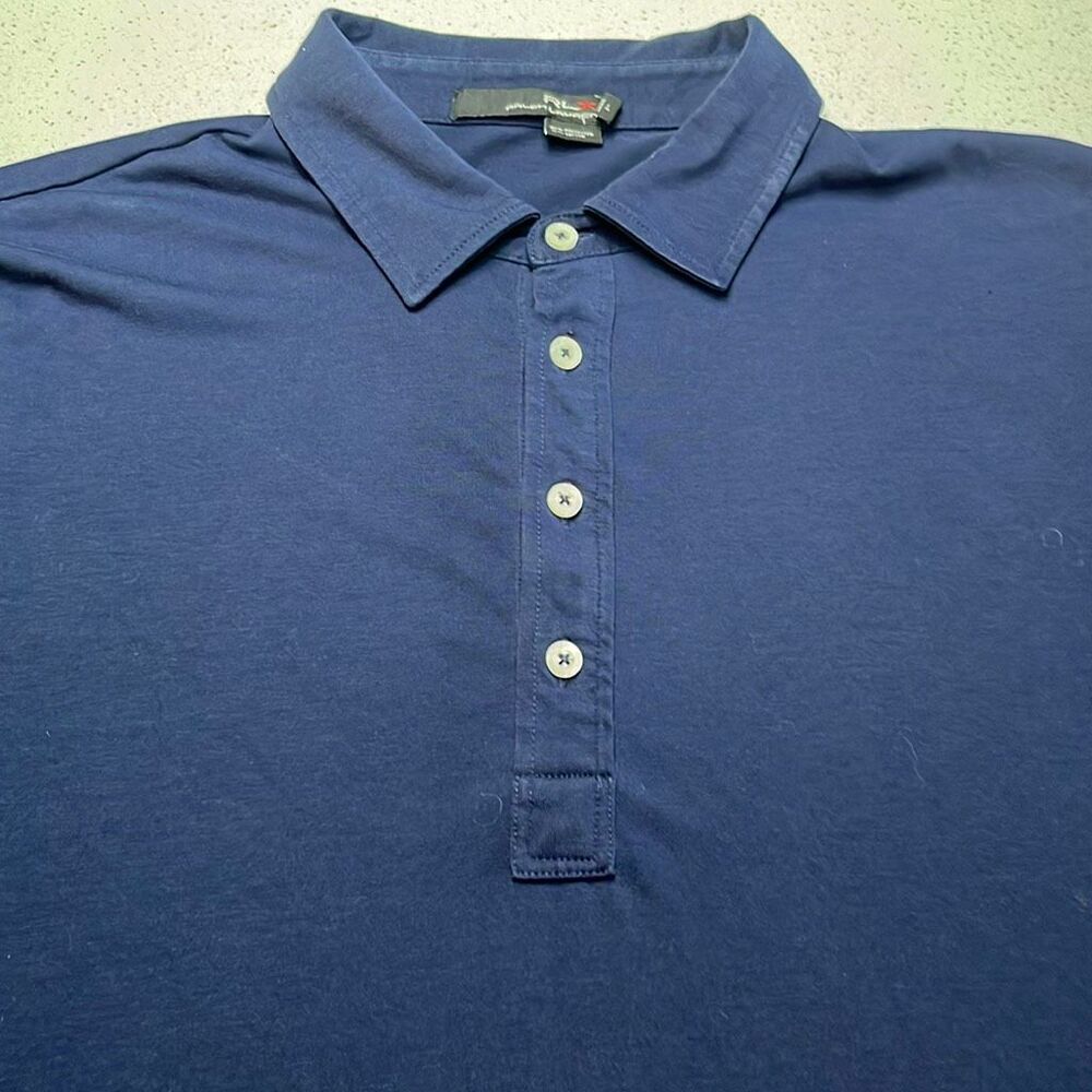 RLX Ralph Lauren Blue Performance Polo Shirt Mens Large
